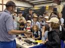 Ed Cabic, N2EC, from the Long Island CW Club, introduces Youth Rally participants to Morse code.